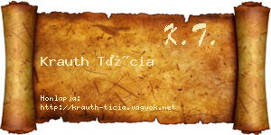 Krauth Tícia névjegykártya